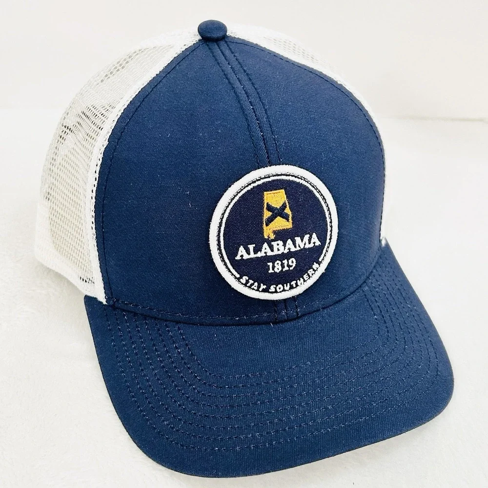 The‎ State Company Alabama Circle Patch Trucker Hat Cap Adjustable Dark Blue